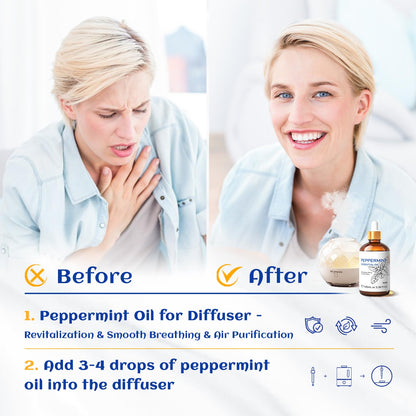 HIQILI Peppermint Essential Oil, 100% Pure Natural for Diffuser, Hair, Massage, Add to Spray HIQILIBuy Supplements Australia