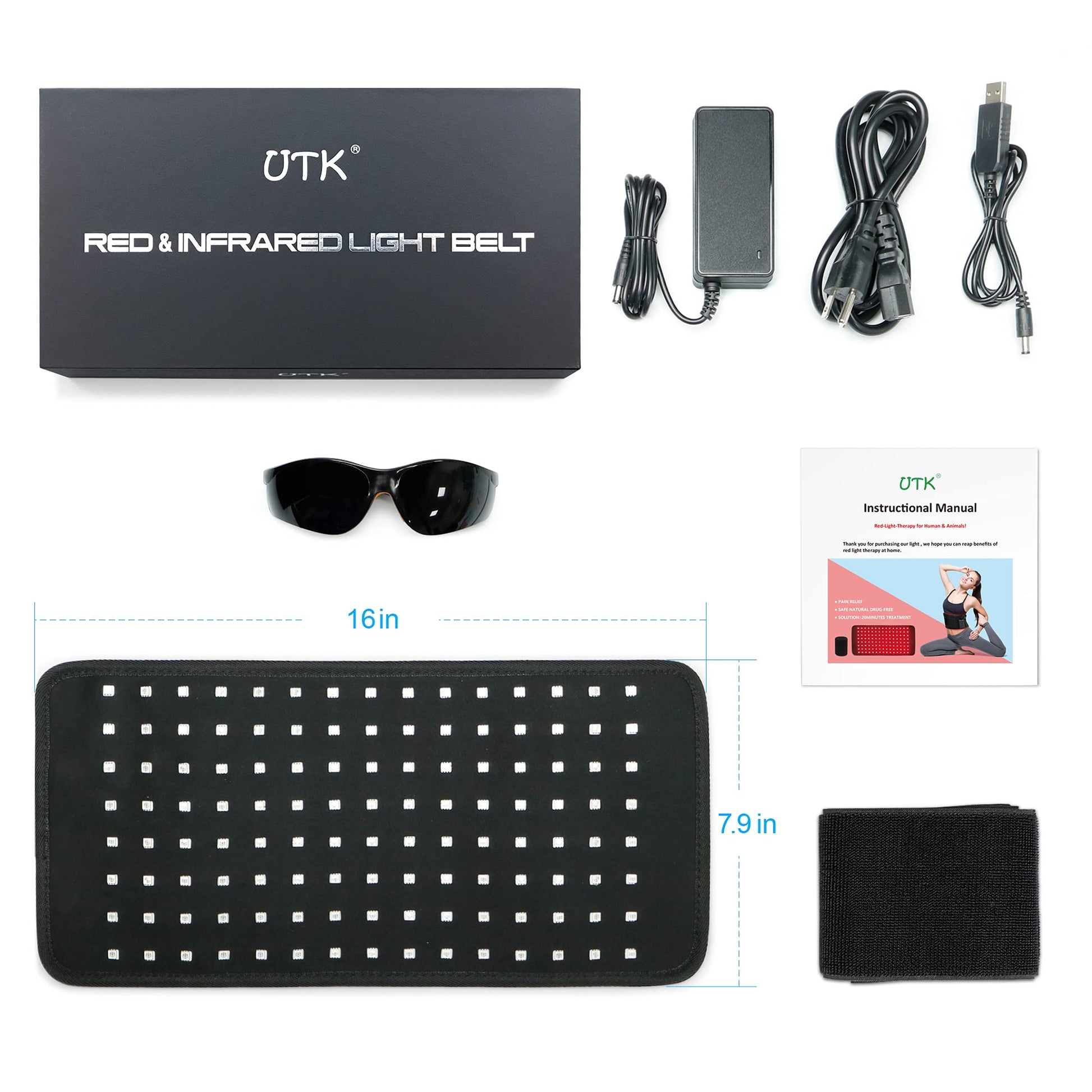 UTK Red Light Therapy Pad for Body Pain Relief, LED 660＆850nm Wearable Wrap Deep Therapy UTKBuy Supplements Australia
