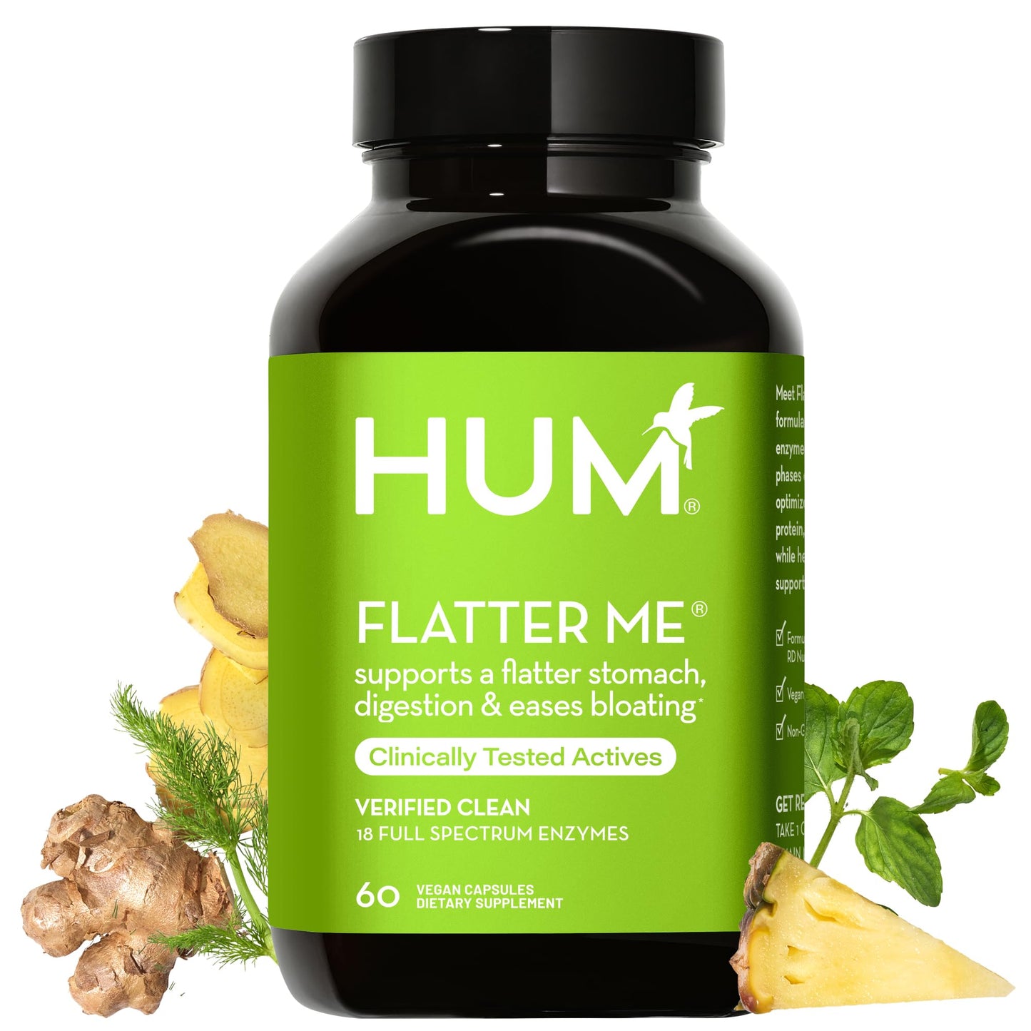HUM Flatter Me Supplement for Daily Bloating - 18 Full Spectrum Digestive HUMBuy Supplements Australia