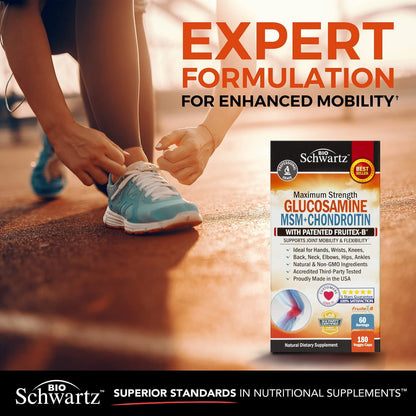 Glucosamine Chondroitin MSM 2110mg - Joint Support Supplement with Turmeric BioSchwartzBuy Supplements Australia