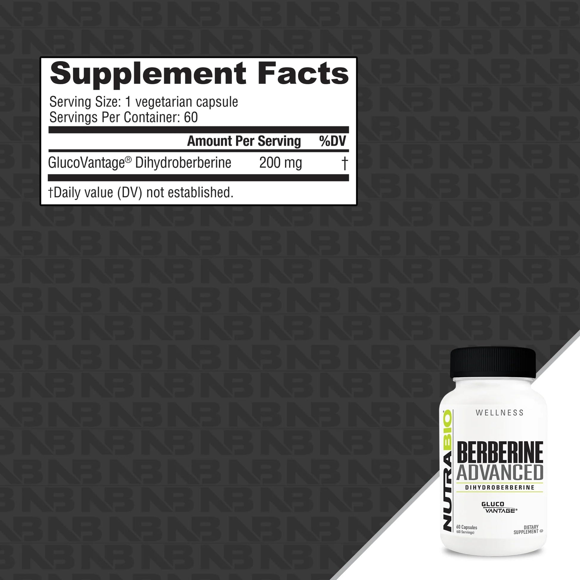 NutraBio Berberine Advanced Supplement (Dihydroberberine), 200 mg - Provides Advanced Absorption Carbohydrate Tolerance Support, 60 Caps NutraBioBuy Supplements Australia