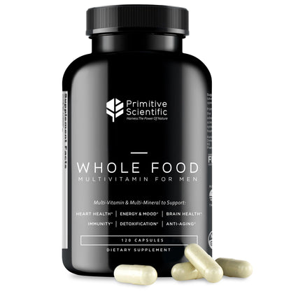 Primitive Scientific Whole Food Natural Multivitamin and Mineral Capsules for Men - All-Day Energy, Inner Zen, and Stronger You (120 Capsules) Primitive ScientificBuy Supplements Australia