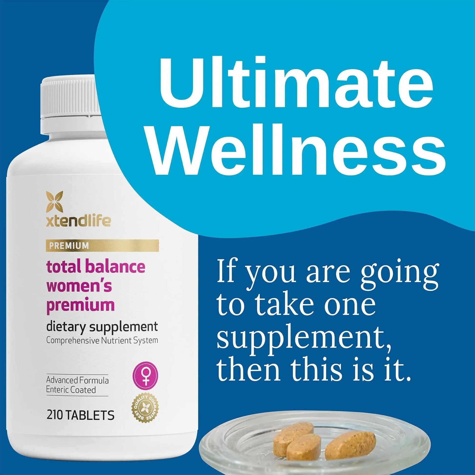 Xtendlife Total Balance Women's Premium Extra Strength Daily Multivitamin & Mineral - 90+ Nutrients for Complete Immune Xtendlife