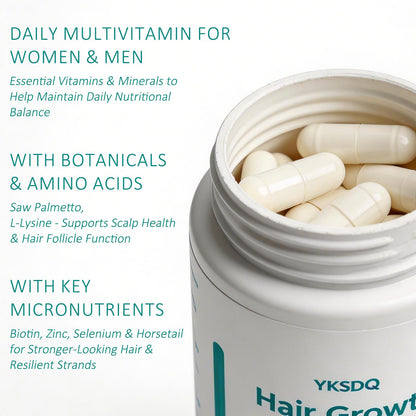 Hair Growth Biotin 10000mcg Supplement with Vitamins A C D E & Calcium - 30-in-1 Formula for Hair & Nails Support, for Women & Men, 30 Servings (1) WOJJBuy Supplements Australia