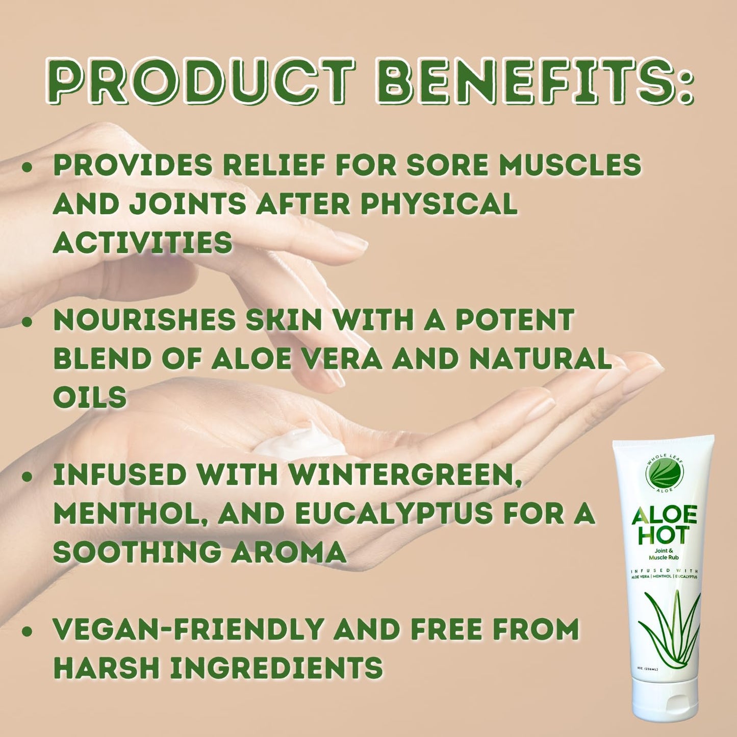 Aloe Hot Joint & Muscle Rub (8oz) Whole Leaf AloeBuy Supplements Australia