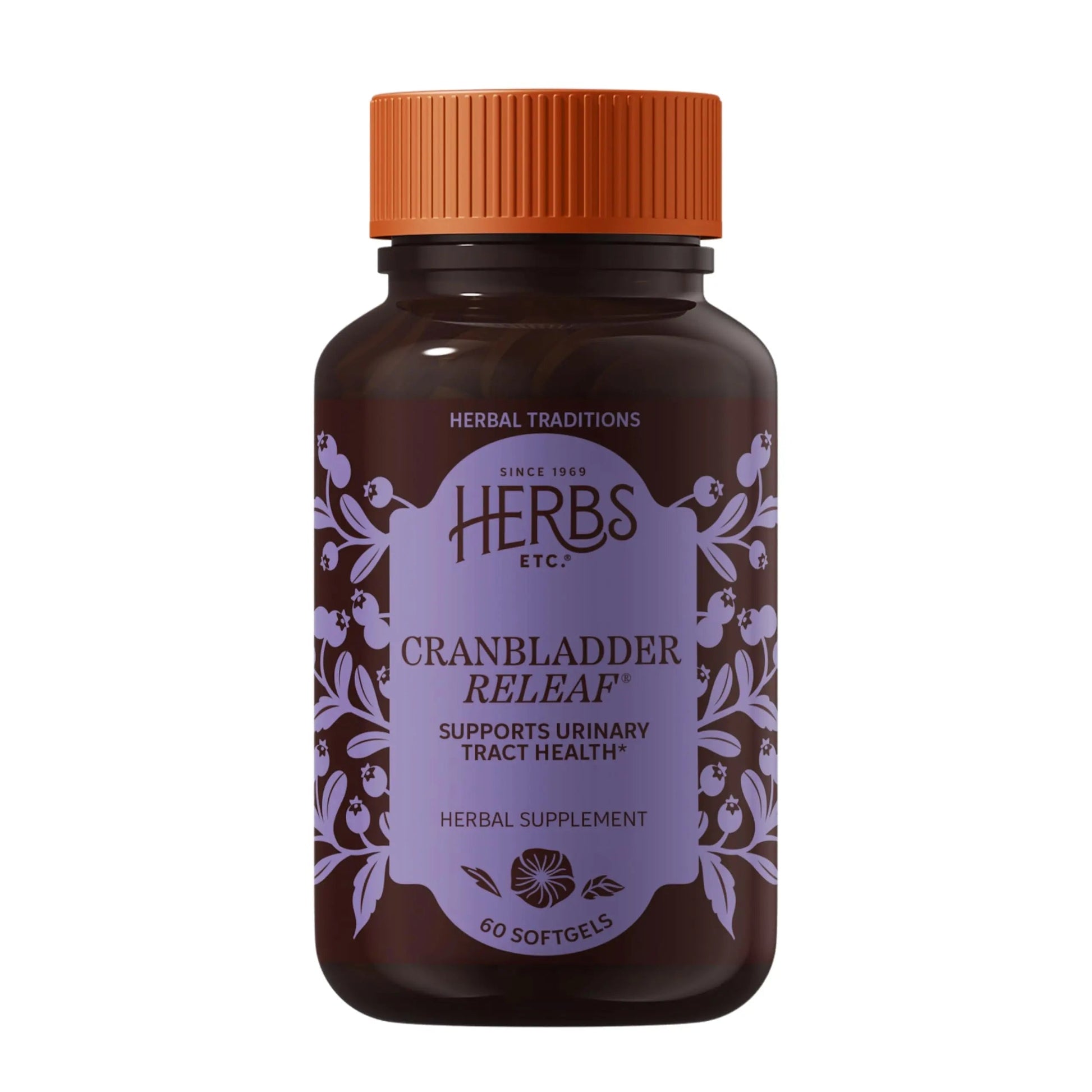 Herbs Etc. CranBladder ReLeaf Softgels - Bladder Health Support - Natural Supplement Formula to Aid Urinary Health & Comfort - Optimal Urinary Support with Cranberry - 60 Softgels (60 Servings) Herbs Etc.Buy Supplements Australia