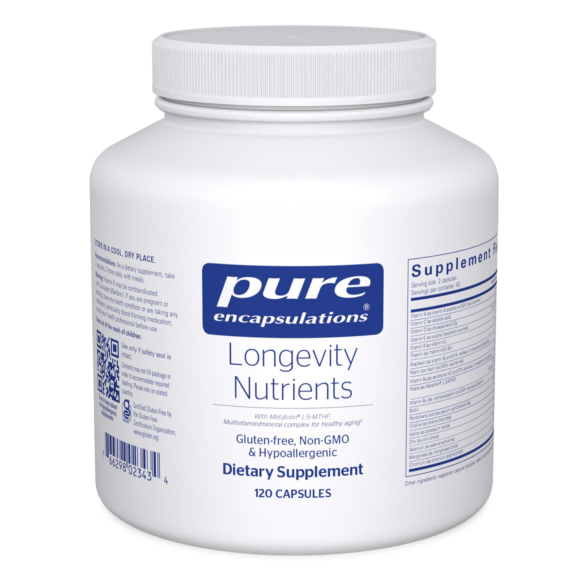 Pure Encapsulations Longevity Nutrients | Multivitamin/Mineral Complex to Support Healthy Aging, Brain Function, Eyes, Bones, and Vascular Health* | 120 Capsules Pure EncapsulationsBuy Supplements Australia
