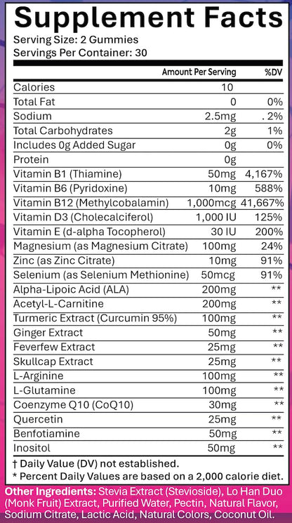Sugar Free Neuropathy Support Gummies for Nerve – Enhanced Nerve Health, Regeneration, Cognitive Support with Vitamin B1, B6, B12, Magnesium, ALA, Turmeric, CoQ10 & More NutraPerfectoBuy Supplements Australia