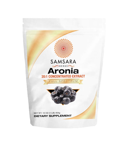 Samsara Herbs Aronia Berry 20:1 Extract Powder (16oz/454g) - Antioxidant, Flavonoids and Polyphenols Supplement - High ORAC - Native American Berry - Improved Wellbeing Samsara HerbsBuy Supplements Australia