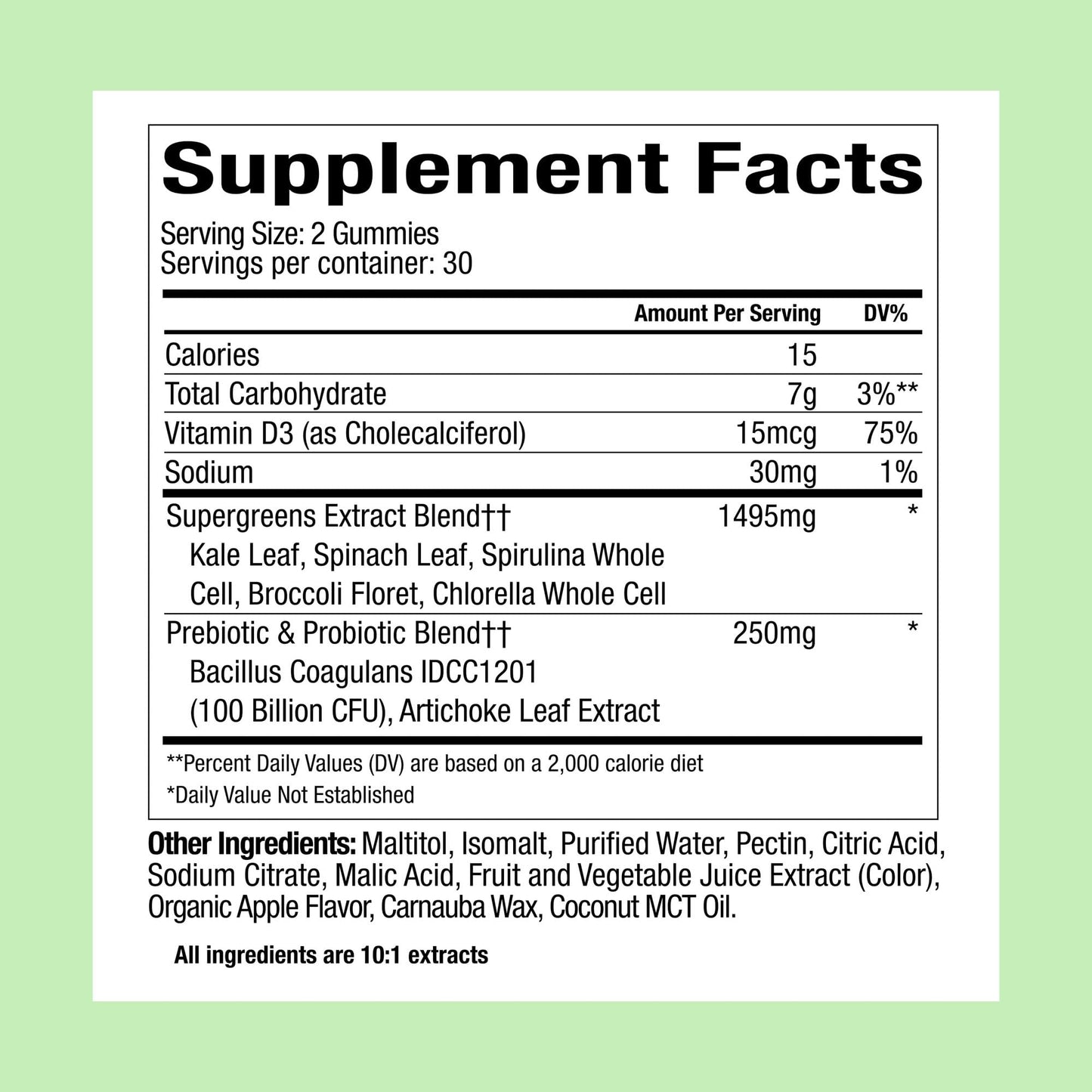 Plant People WonderGreens Veggie Gummies Super Greens with Probiotics Multivitamin Support Gummy for Wellbeing, Energy, Immune and Gut Health, Green Apple Flavor (60 Count) Plant PeopleBuy Supplements Australia