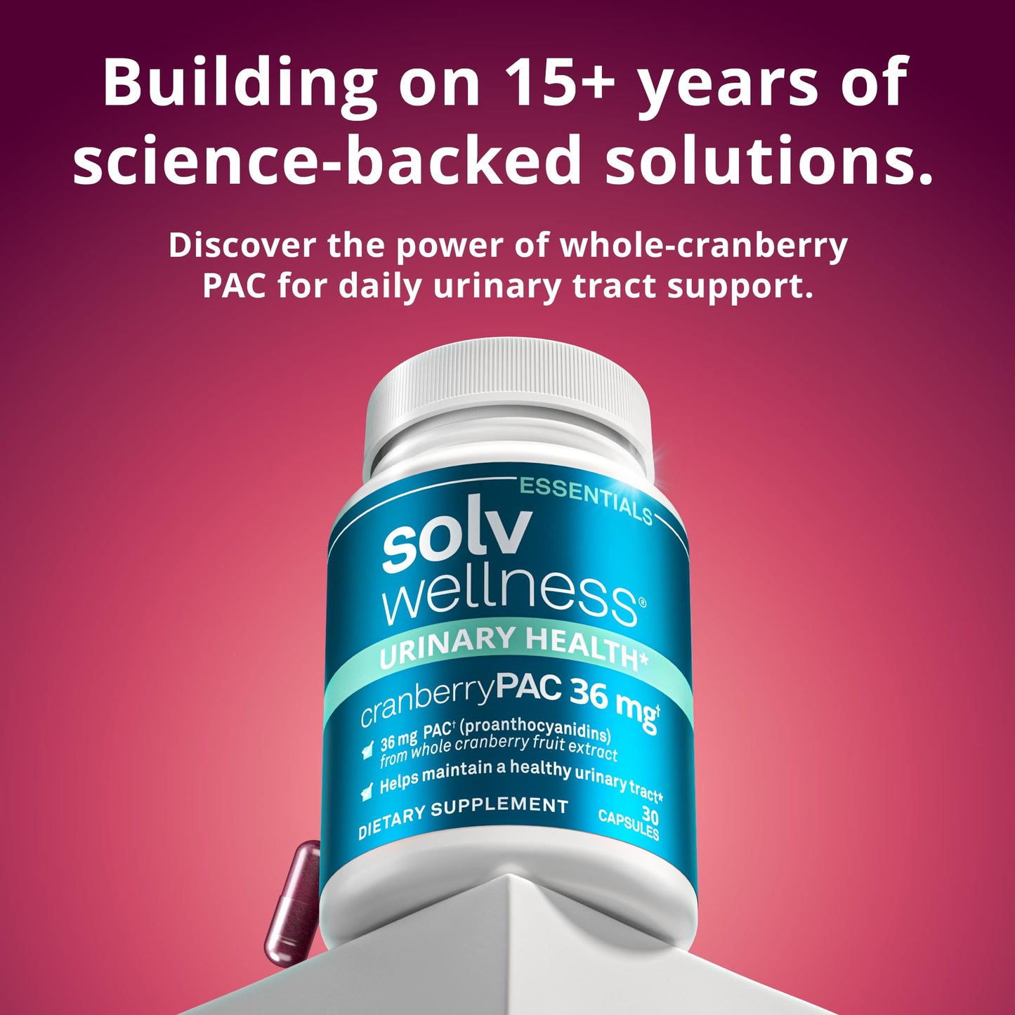 Solv Wellness Urinary Health 36 mg Cranberry PAC – Whole Cranberry Fruit Extract, Daily Urinary Tract Health Support, 30 Capsules Solv WellnessBuy Supplements Australia