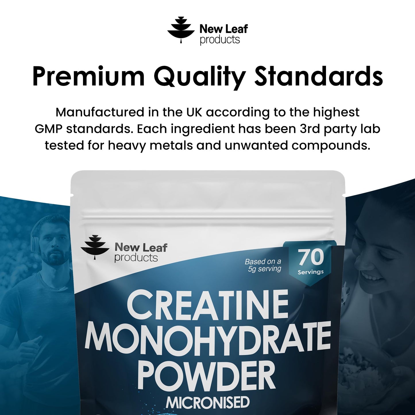 Creatine Monohydrate Powder 100% Pure Micronized Creatine - 350g Increased Absorption NEW LEAF PRODUCTSBuy Supplements Australia