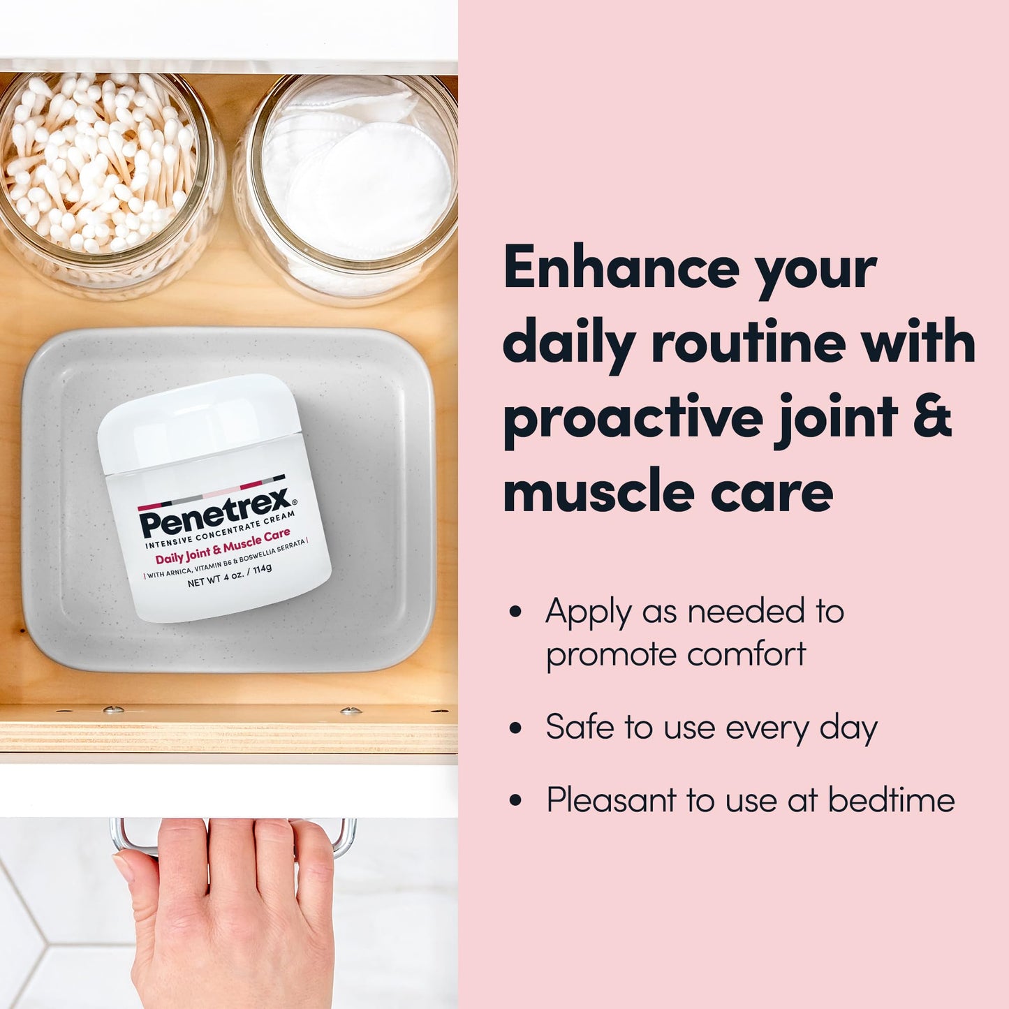 Penetrex Joint & Muscle Therapy - Soothing Comfort for Back, Neck, Hands, Feet - Premium Whole Body Rub with Arnica, Vitamin B6 MSM & Boswellia - Non-Greasy 4oz Cream PenetrexBuy Supplements Australia