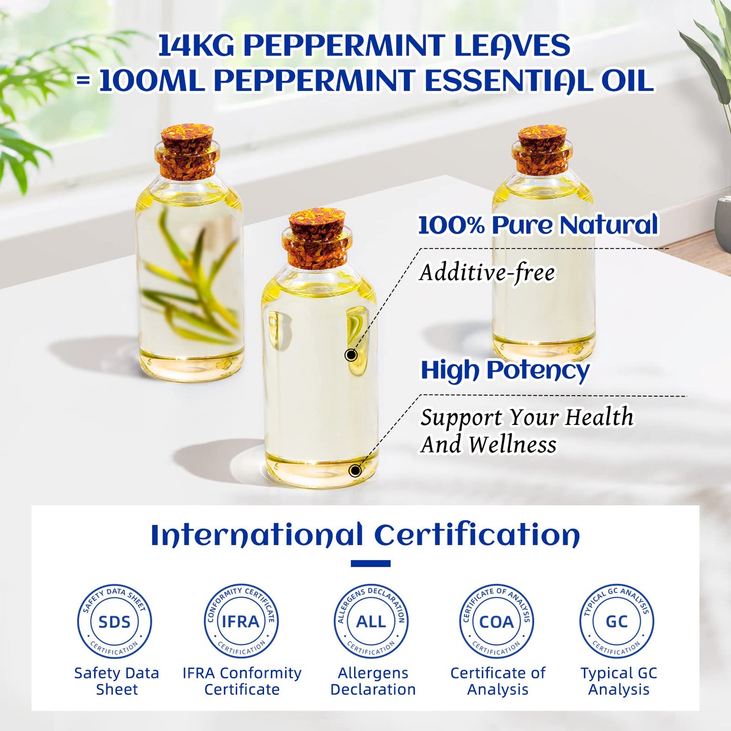 HIQILI Peppermint Oil 100ML, 100% Pure Peppermint Essential Oil Natural for Diffuser HIQILIBuy Supplements Australia