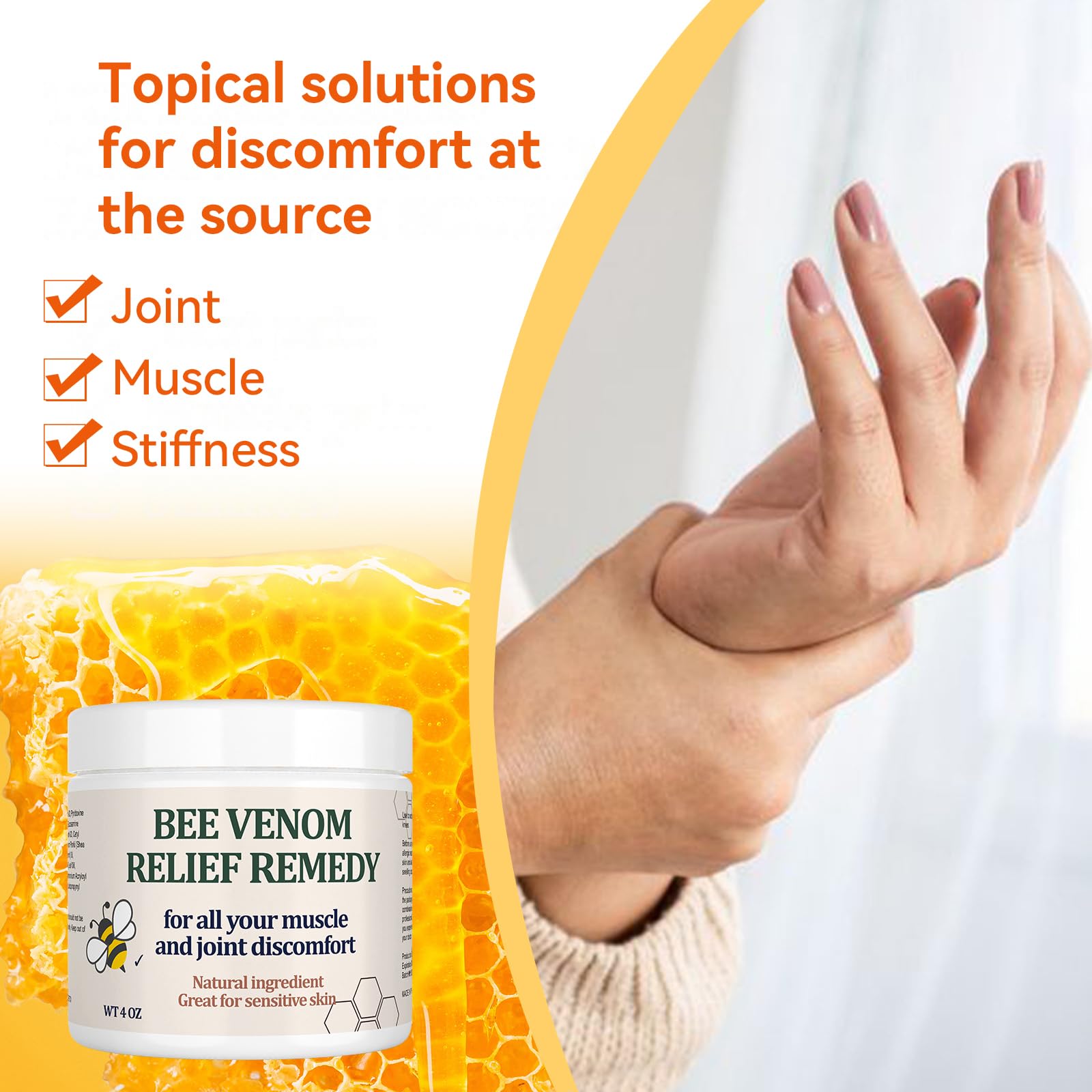 KOKOMAANE Bee Venom Muscle Cream, Maximum Strength Joint & Bone Soothing Ointment, for Shoulder, Back, Neck, Hands, Knuckle, Elbow, Feet, Leg, Knees, Ankle, Arthritis, Meniscus, for Adults, Elder KOKOMAANEBuy Supplements Australia