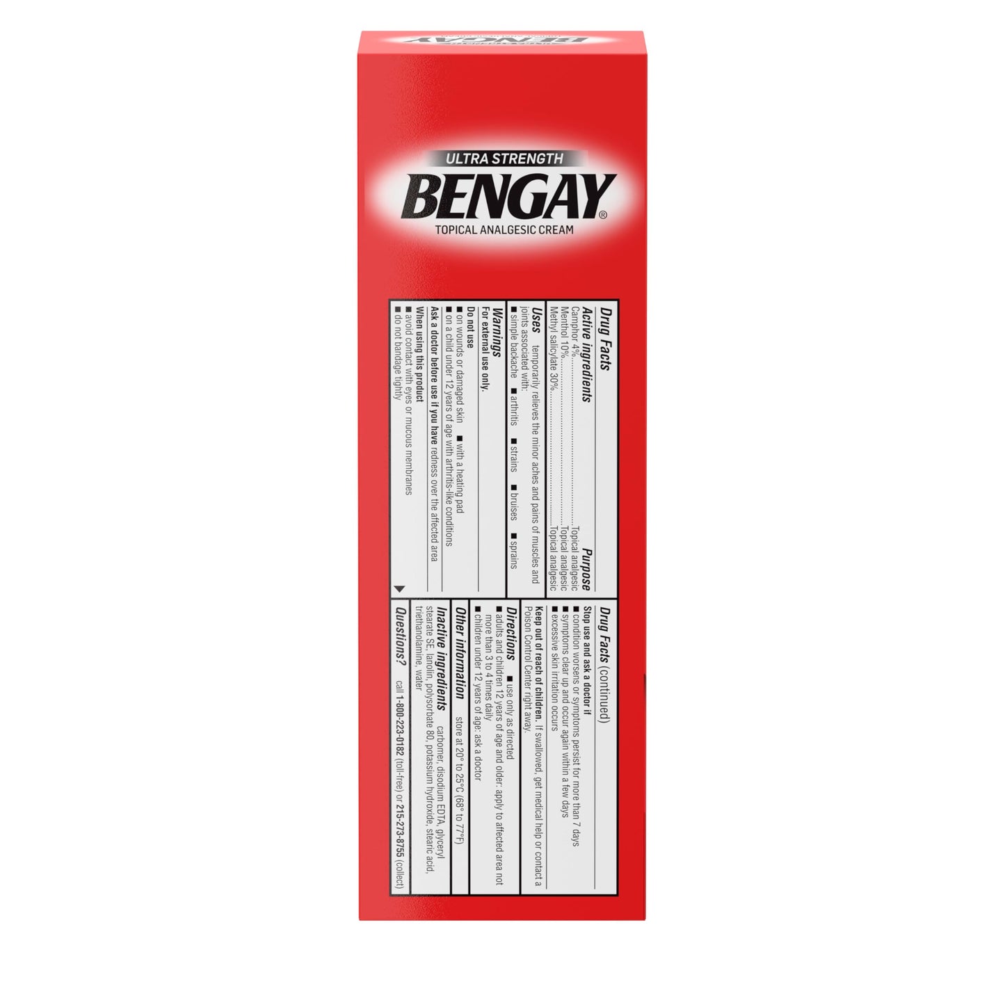 Bengay Ultra Strength Topical Pain Relief Cream, Non-Greasy Topical Analgesic for Minor Arthritis, Muscle, Joint and Back Pain, Camphor, Menthol and Methyl Salicylate, 4 OZ BengayBuy Supplements Australia