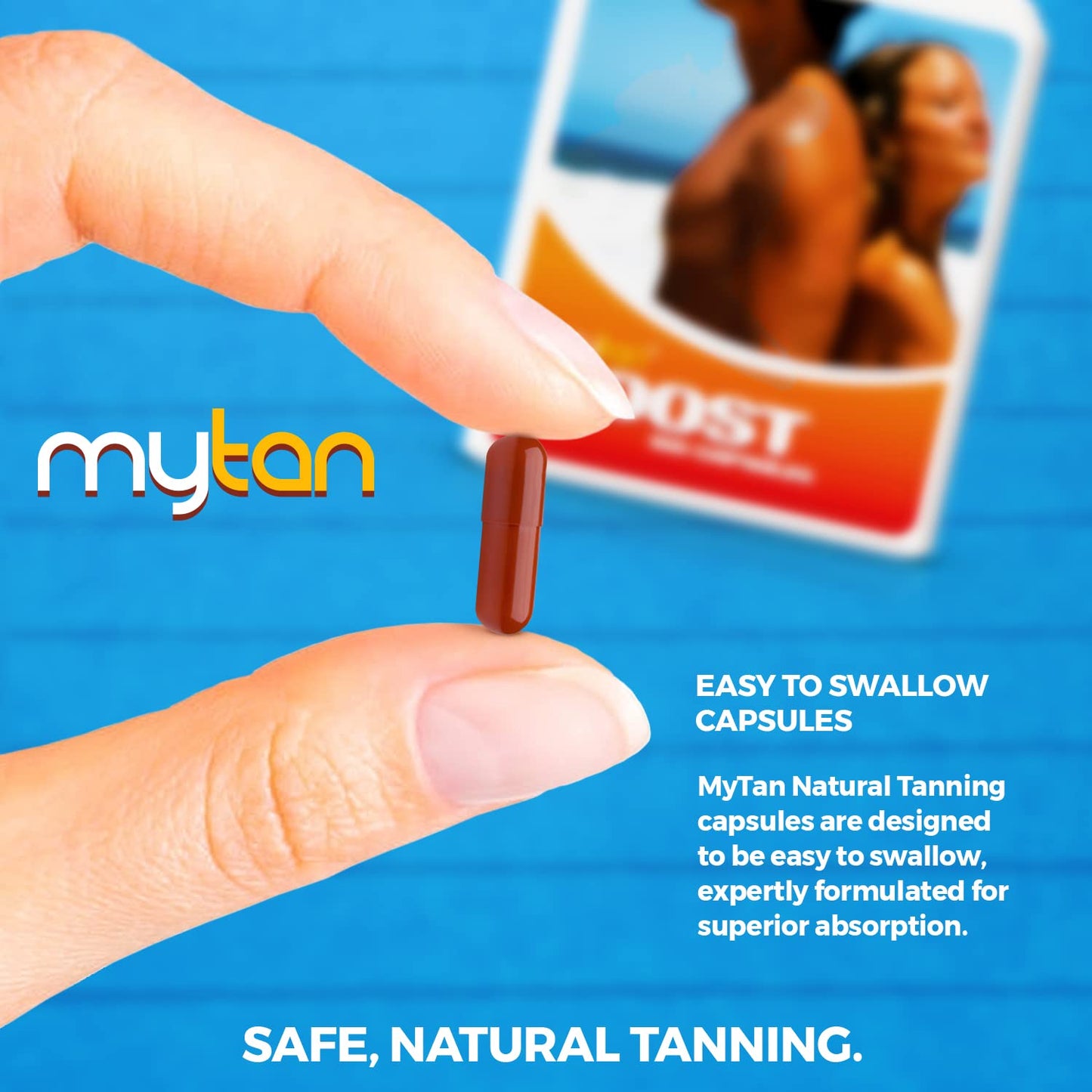MyTan Boost Tan Pills | 100 Capsules | Sun Tan Accelerator | Natural Tanning Supplement | Tyrosine, Copper Multivitamin | 25-Day Extended Holiday Supply MyTanBuy Supplements Australia