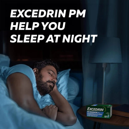 Excedrin PM for Headache Relief, Acetaminophen 250mg, Aspirin 250mg, Diphenhydramine Citrate 38mg, Pain Reliever, Nighttime Sleep-Aid, 100 Count ExcedrinBuy Supplements Australia