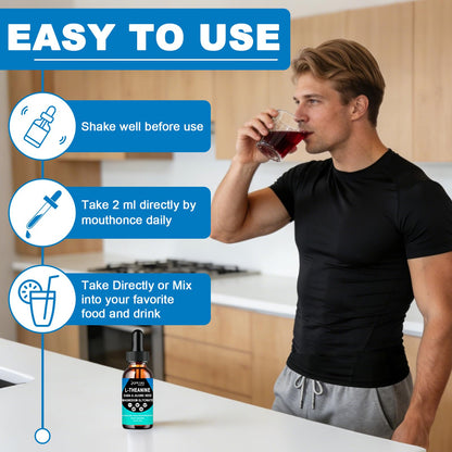 L Theanine Liquid Drops - Double Strength L-Theanine 200mg for Adults & Kids, Fast Absorption Gaba L-Theanine Supplements w. Magnesium & Jujube Seed for Nerve & Sleep, Relaxation & Mood Support丨Vegan AMENQ hHEALTHBuy Supplements Australia