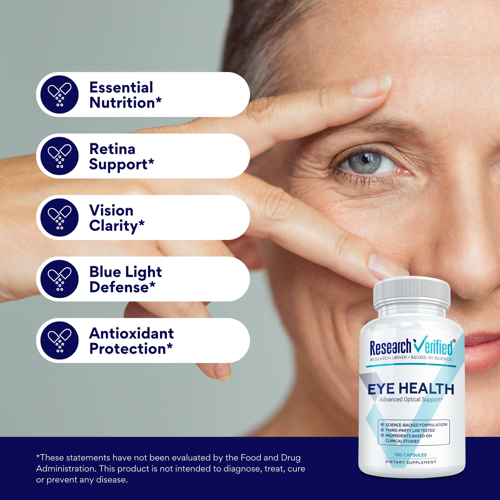 Research Verified Eye Health - Nourish and Protect Eyes and Vision, Support Healthy Retina, Improve Blood Supply to Eyes - Vitamins A, B, C, and E - 360 Capsules - 6 Month Supply - Made in The USA Research VerifiedBuy Supplements Australia