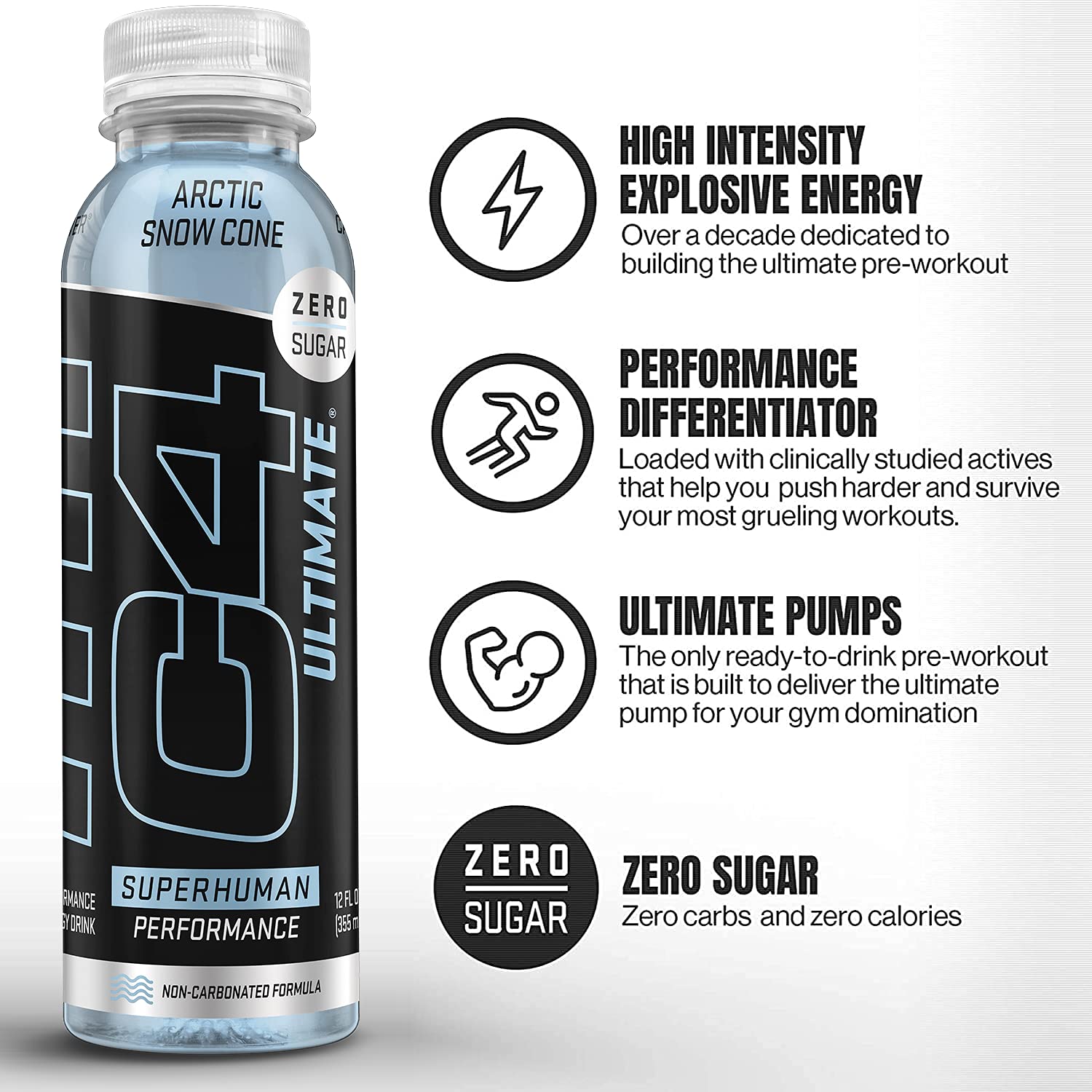 C4 Ultimate Non-Carbonated Zero Sugar Energy Drink, Pre Workout Drink + Beta Alanine CellucorBuy Supplements Australia