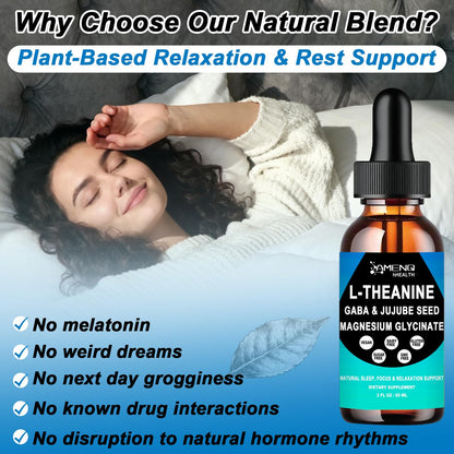 L Theanine Liquid Drops - Double Strength L-Theanine 200mg for Adults & Kids, Fast Absorption Gaba L-Theanine Supplements w. Magnesium & Jujube Seed for Nerve & Sleep, Relaxation & Mood Support丨Vegan AMENQ hHEALTHBuy Supplements Australia