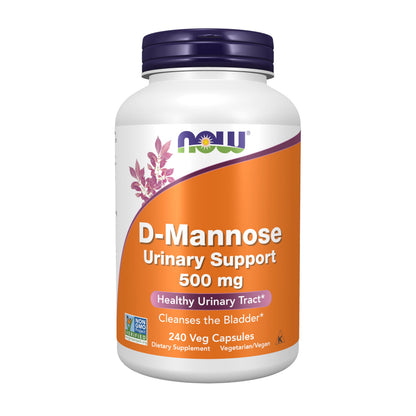 NOW Foods Supplements, D-Mannose 500 mg, Non-GMO Project Verified, Healthy Urinary Tract*, 240 Veg Capsules NOW FoodsBuy Supplements Australia