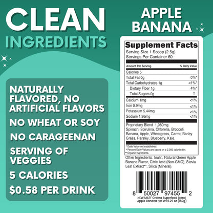 Green Superfood Powder for Digestion & Gut Health - Keto Friendly Superfood Greens Blend Powder for Immune Support - Powdered Greens Supplement for Immune Boost - Apple Banana Flavor My Adventure to FitBuy Supplements Australia