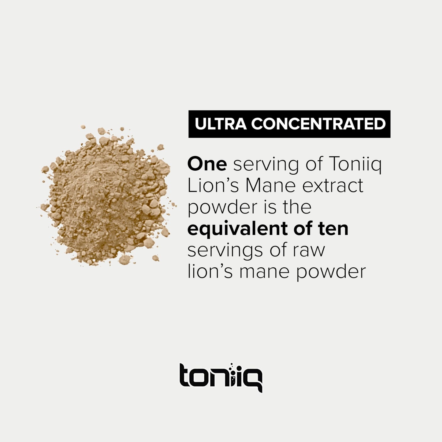 10,000mg 10x Concentrated Ultra High Strength Organic Lions Mane Powder ToniiqBuy Supplements Australia