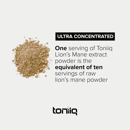 10,000mg 10x Concentrated Ultra High Strength Organic Lions Mane Powder ToniiqBuy Supplements Australia