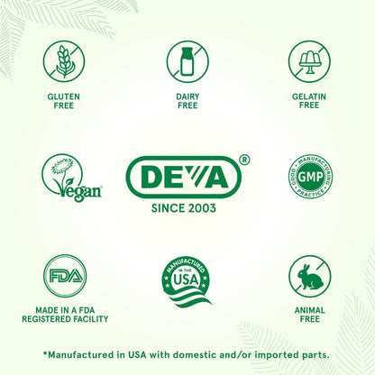 DEVA Tuba Prime Vegan Multivitamin - High-Potency Vitamin and Mineral Dietary Supplement - Antioxidants, Fruit and Vegetable Blend, Super Mushrooms, Probiotics, Prebiotics, Seeds, Herbs - 90 Tablets DEVABuy Supplements Australia