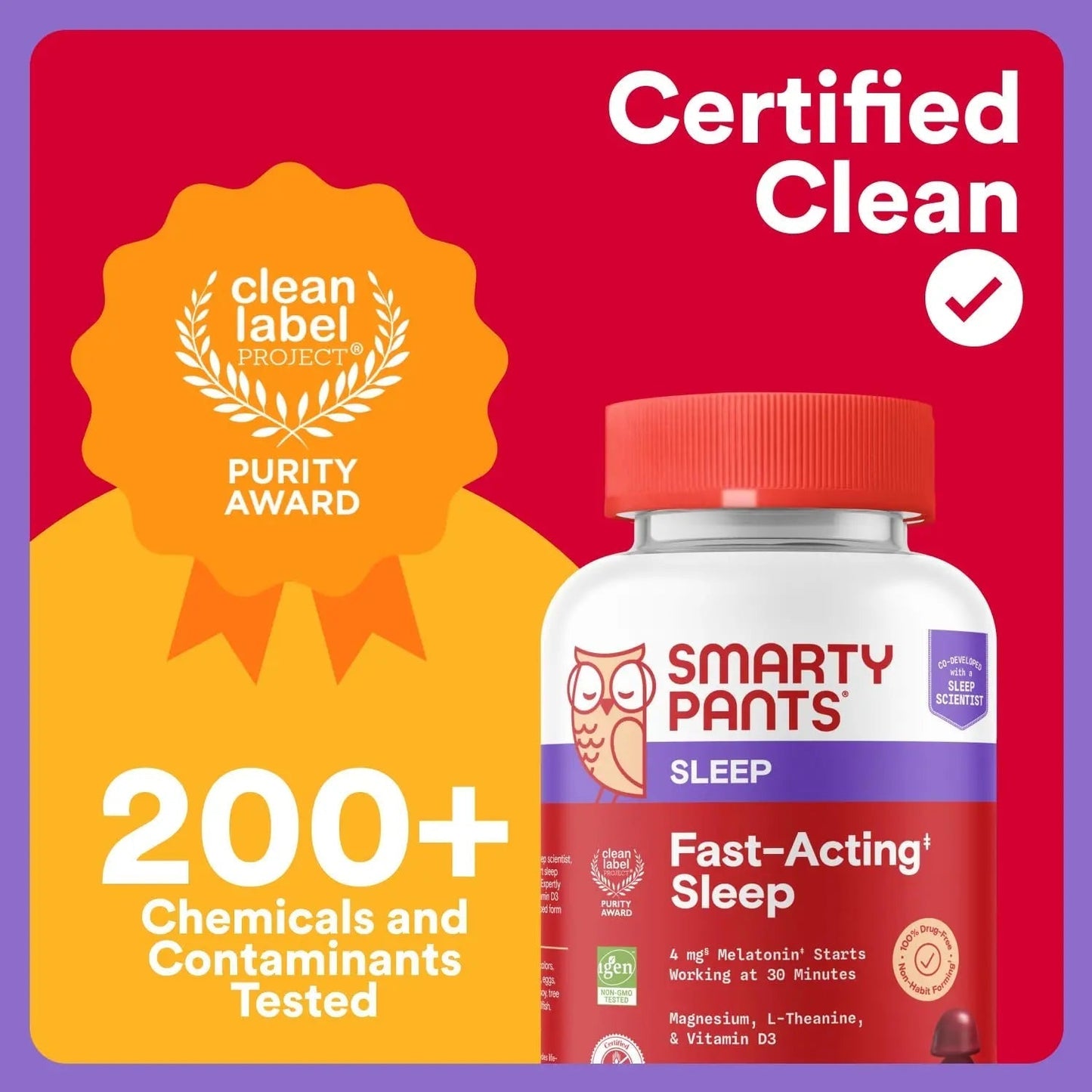 SmartyPants Adult Sleep Gummies with Melatonin: Magnesium & L-Theanine, Drug-Free, Non-Habit Forming Sleep Aid SmartyPants