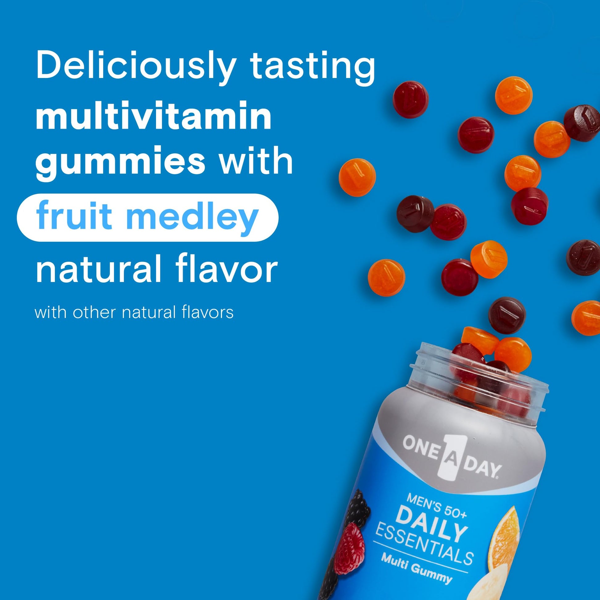 One A Day Men’s 50+ Daily Essentials Multivitamin Gummies, Multivitamin for Men Over 50, Fruit Medley Flavor, 120 Gummies ONE A DAYBuy Supplements Australia