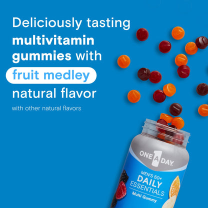 One A Day Men’s 50+ Daily Essentials Multivitamin Gummies, Multivitamin for Men Over 50, Fruit Medley Flavor, 120 Gummies ONE A DAYBuy Supplements Australia