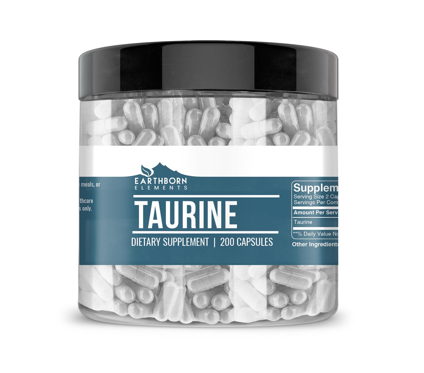 Earthborn Elements Taurine, 200 Capsules, Pure & Undiluted, No Additives Earthborn ElementsBuy Supplements Australia
