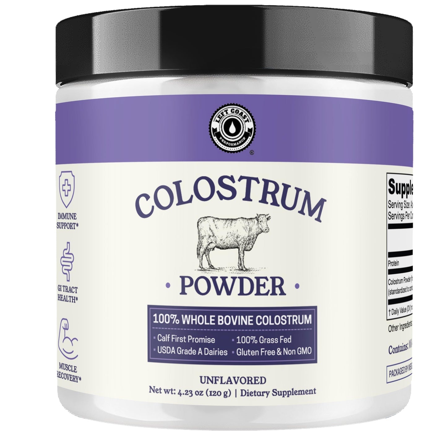 Colostrum Powder – USA Sourced Bovine Colostrum for Humans for Immune Support, Gut Health, Muscle Recovery - Single Ingredient, No Additives, Grass Fed, Non-GMO Colostrum Supplement for Women and Men Left Coast PerformanceBuy Supplements Australia