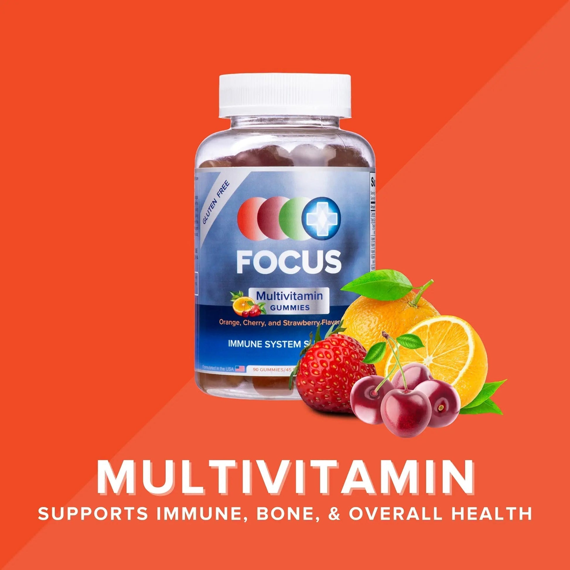Focus Multivitamin Gummies | Flavored Vitamin Supplement | Boost Energy Levels | Support Overall Health | Daily Dietary Vitamin | Focus Vision Supplements