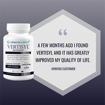 Approved Science VertiSyl - Ginkgo Biloba, Ginger, Vitamin D3, BioPerine - 60 Capsules - 1 Month Supply Approved ScienceBuy Supplements Australia