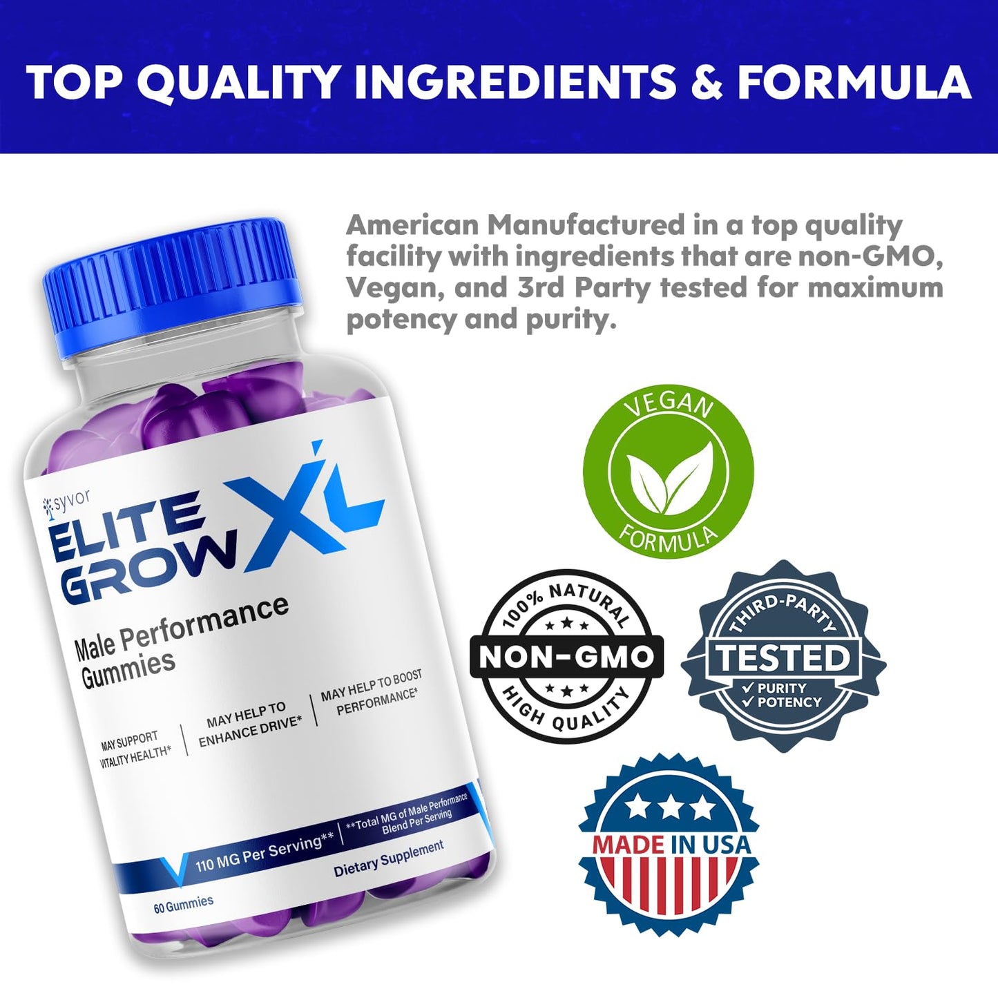 (2 Pack) Elite Grow XL Gummies, Elite GrowXL Maximum Strength Gummy Supplement, Elite Grow X L All Natural Advanced Formula Gummys Chewable Vitamin EliteGrow Delicious Once Daily Gummes (120 Gummies) SyvorBuy Supplements Australia