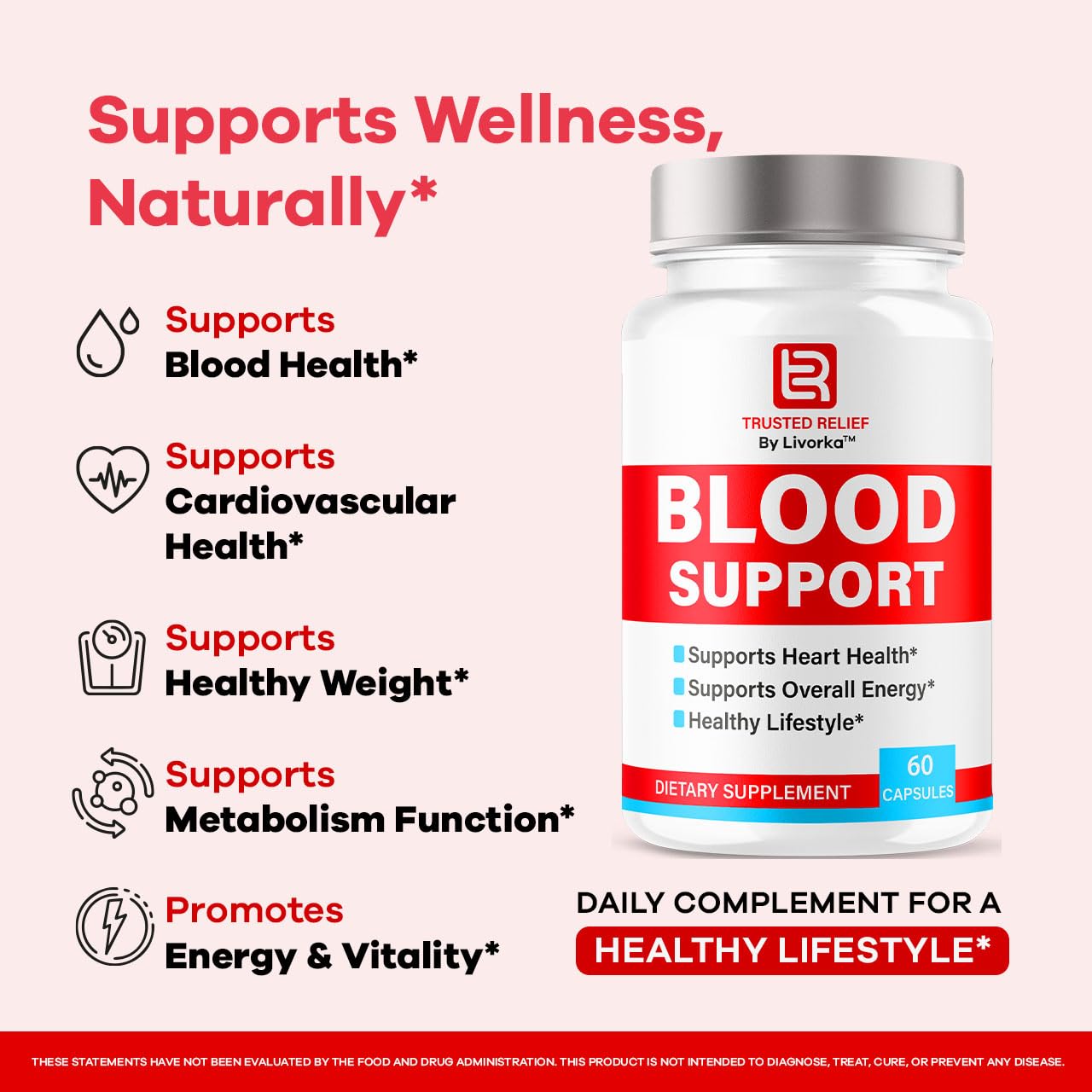 Trusted Relief Blood Support Capsules - Official TrustedRelief Blood Support Vitamin Pills, Natural Trusted Relief Advanced Premium Formula Wellness & Overal Health, 60 Capsules for 1 Month LIVORKABuy Supplements Australia