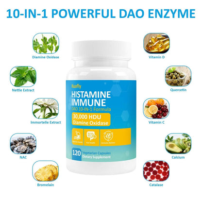 KUAFLY DAO Enzyme Supplements Histamine Blocker 120 Capsules– Natural DAO Supplement with Diamine Oxidase & Quercetin KUAFLYBuy Supplements Australia
