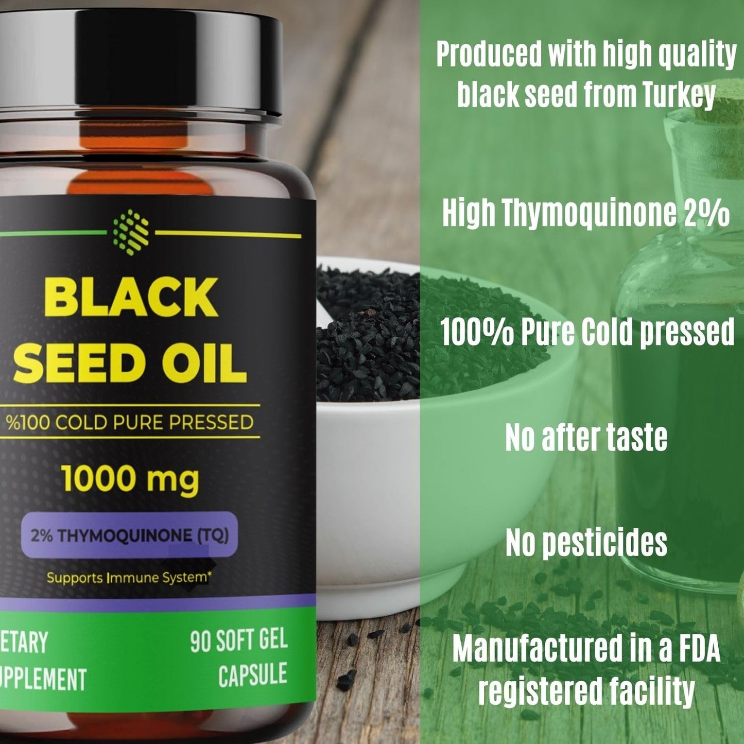 aromel Black Seed Oil Capsules, 90 Days Supply, 2% Thymoquinone, Non-GMO aromelBuy Supplements Australia