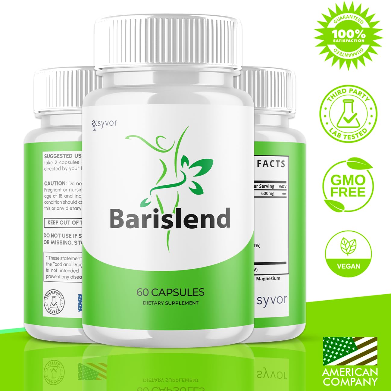 (3 Pack) Barislend Capsules, Official Barislend Pink Salt Pills with All Natural Ingredients, Bari-Slend Advanced Formula Vitamin Pills for Health and Wellness Support for Men and Women (180 Capsules) SyvorBuy Supplements Australia
