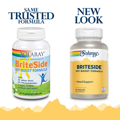 SOLARAY BriteSide - 90 Vegetarian Capsules - with St. Johns Wort, DL-Phenylalanine (DLPA), L-Dopa, GABA & Lithium SOLARAYBuy Supplements Australia