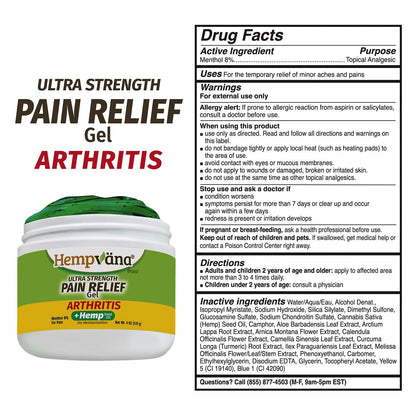Hempvana Arthritis Pain Relief Gel, Ultra-Strength for Arthritis in Muscles & Joints. Enriched with Hemp Seed Oil, AS SEEN ON TV. Non-Greasy. Targeted Long-Lasting Relief. Works Fast, 3 Oz. HempvanaBuy Supplements Australia