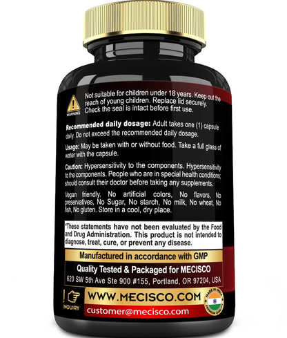 7in1 Irish Sea Moss Capsules 6750 Mg with Organic Bladderwrack & Burdock Root, Turmeric, Apple Cider Vinegar - Raw Seamos Pills for Hair, Skin, Thyroid Healths - 90 Caps for 3-Month Supply MeciscoBuy Supplements Australia