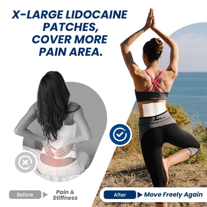 Sumifun XL Lidocaine Patches for Pain Relief, 4% Lidocaine Maximum Strength OTC, Extra Large 4.72"x7.87" for Full Back Pain Patches & Large Areas (Extra Large, Count, 20) SumifunBuy Supplements Australia