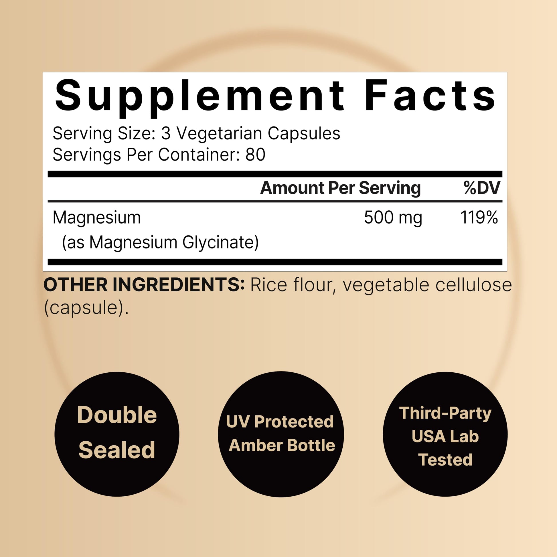 Magnesium Glycinate 500mg Per Serving | 240 Veggie Capsule, 100% Chelated NatureBellBuy Supplements Australia