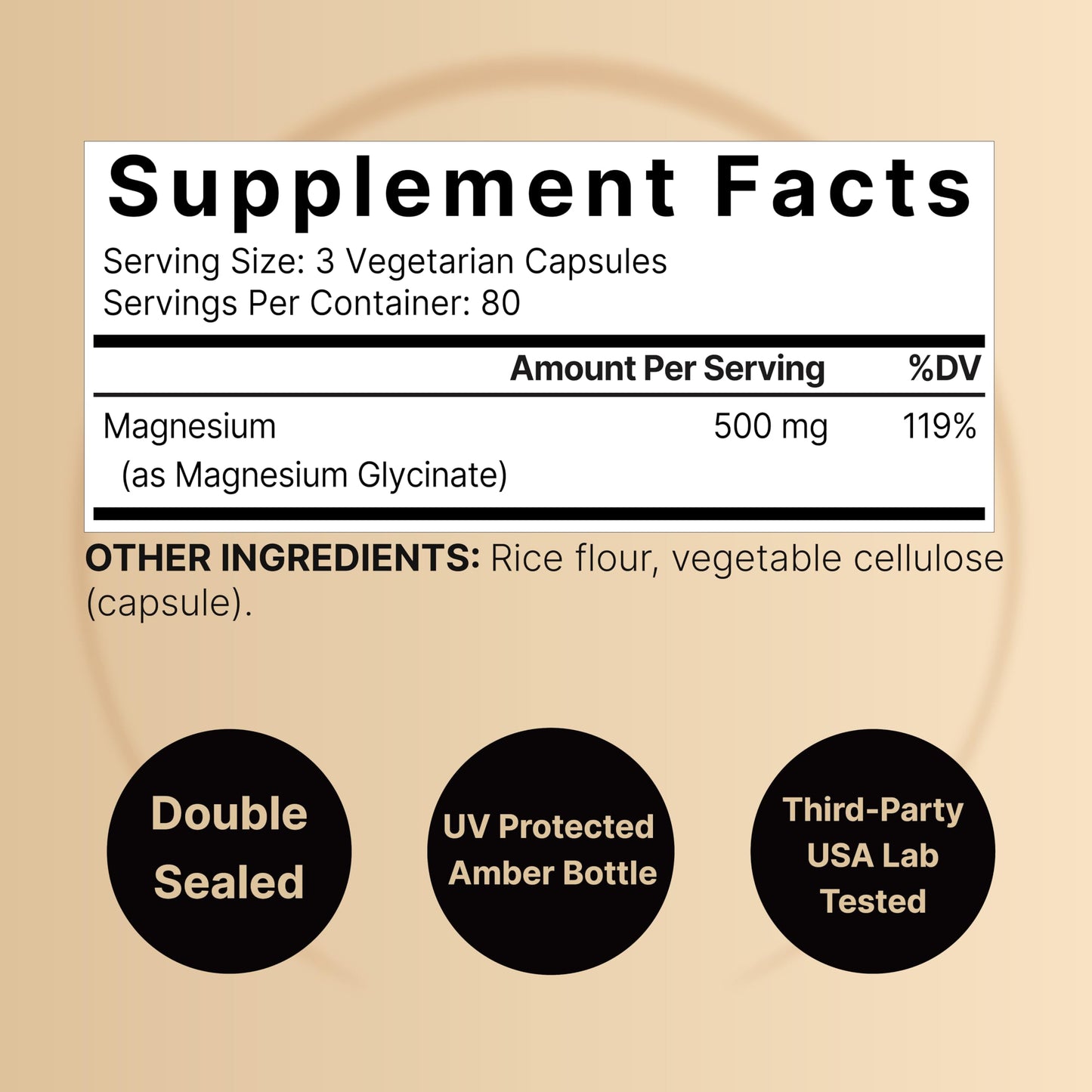 NatureBell Magnesium Glycinate 500mg Per Serving | 240 Veggie Capsule, 100% Chelated NatureBellBuy Supplements Australia