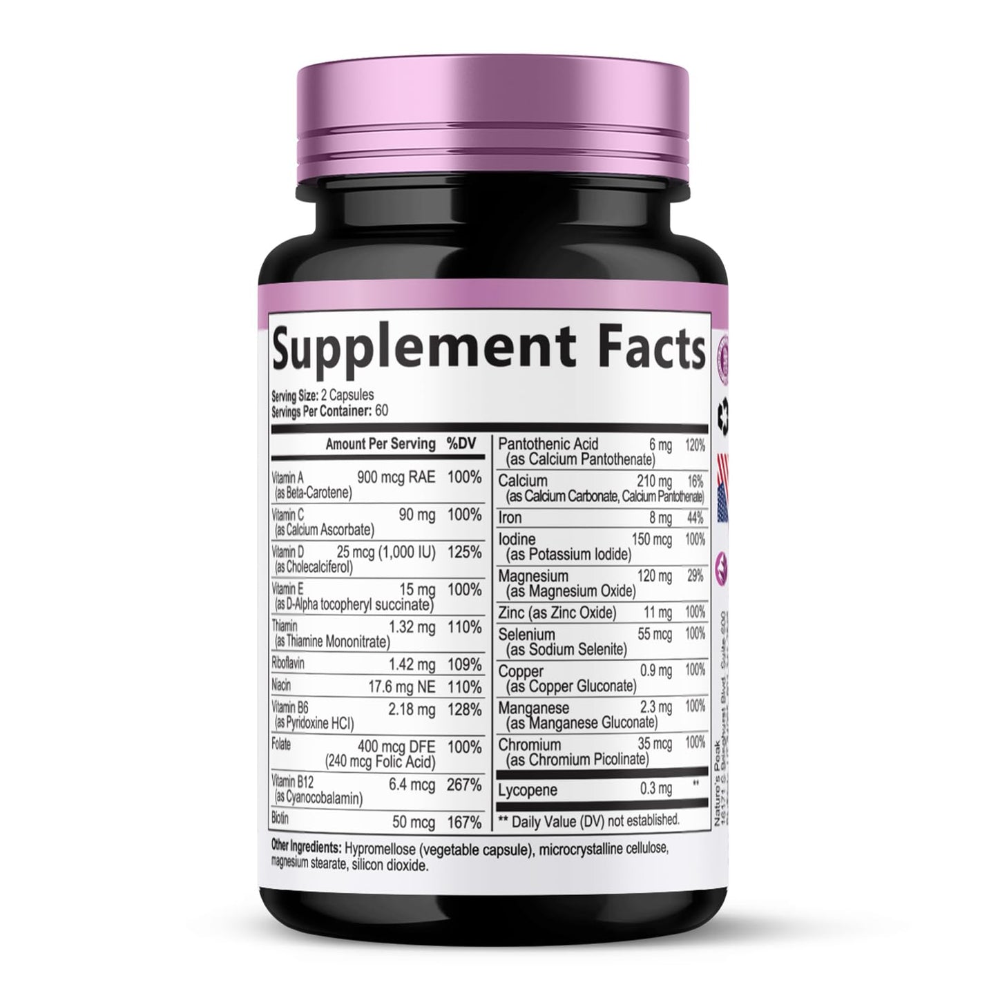 Multivitamin for Women - Complete Daily Womens Multivitamins with Calcium, Folate, Vitamin A, C, D, E & B Vitamins, Zinc and Iron - Multi Vitamins for Bone, Energy & Immune Support - 120 Capsules Nature's PeakBuy Supplements Australia